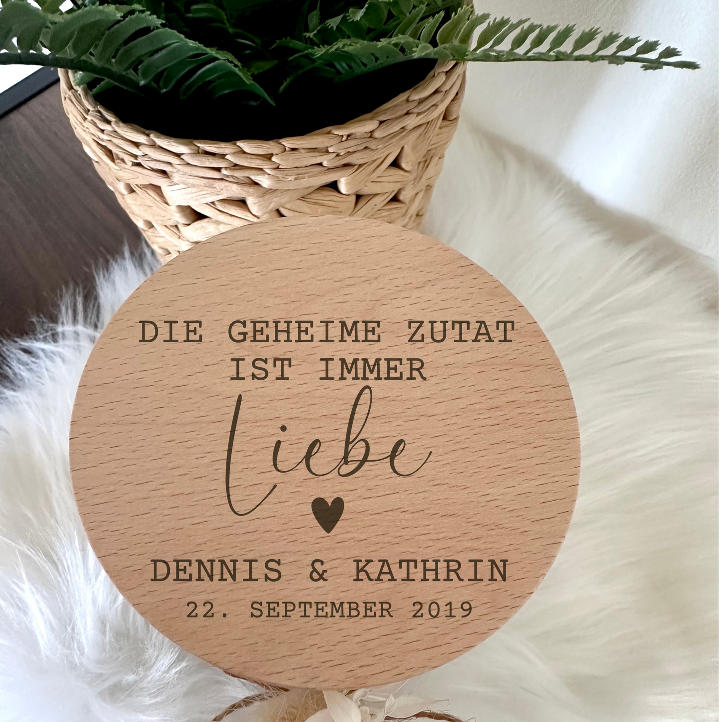 Vorratsglas mit Holzdeckel - Hochzeitsgeschenk