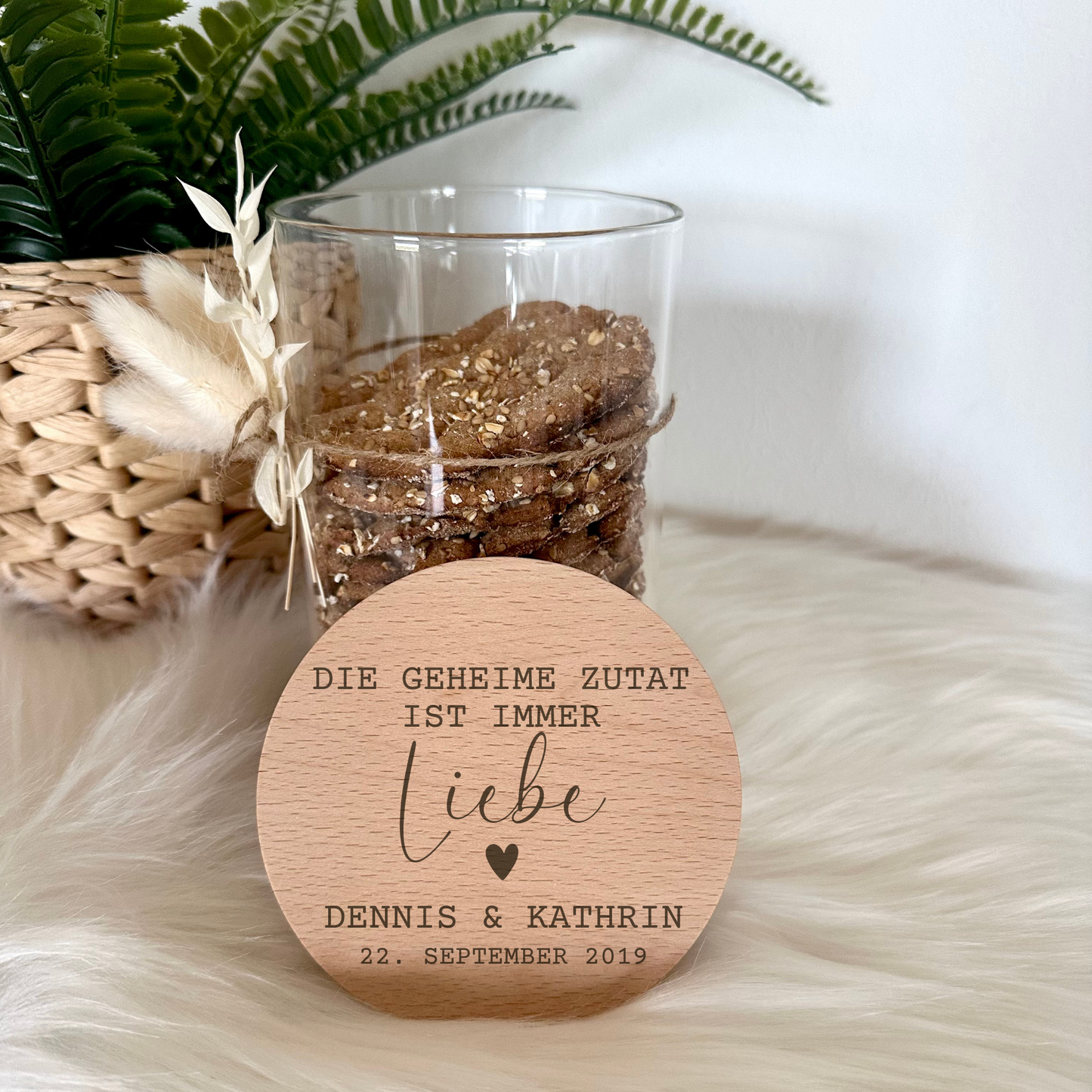 Vorratsglas mit Holzdeckel - Hochzeitsgeschenk