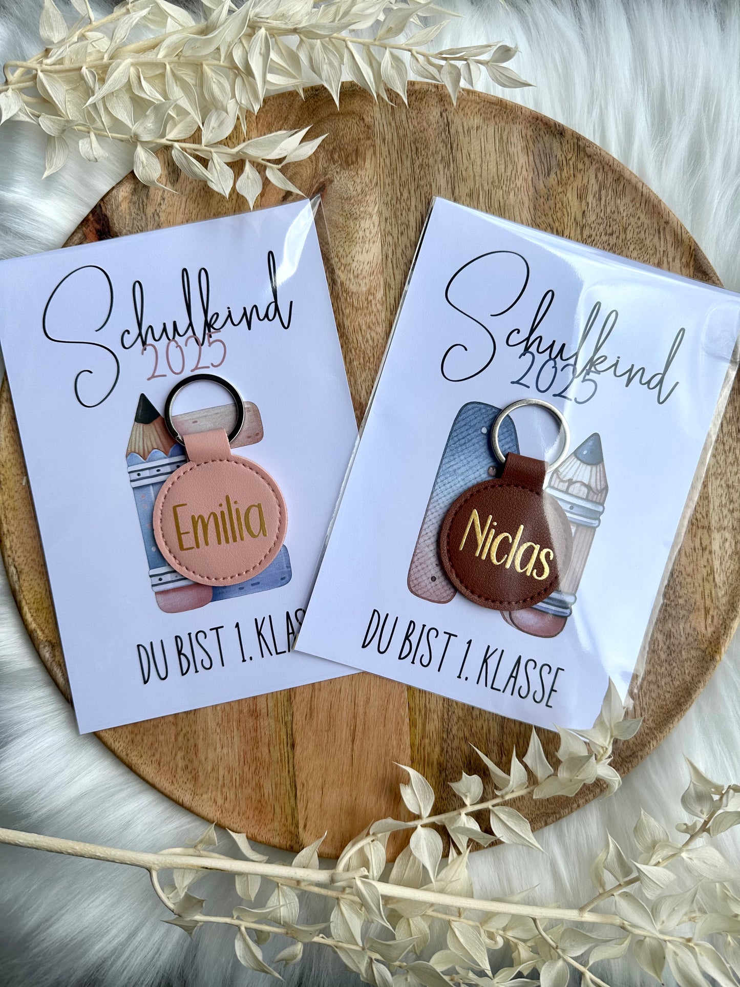 Schulkind 2025 -  Karte mit Schlüsselanhänger