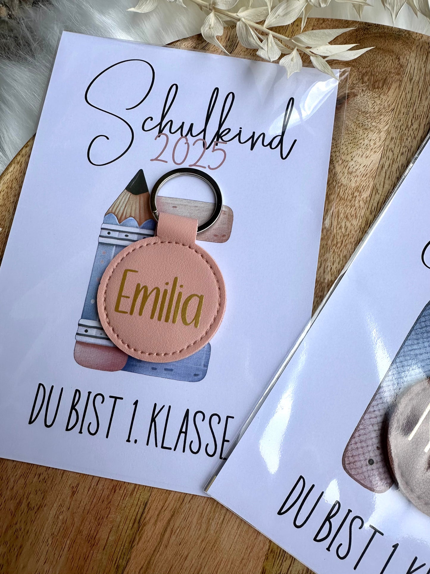 Schulkind 2025 -  Karte mit Schlüsselanhänger