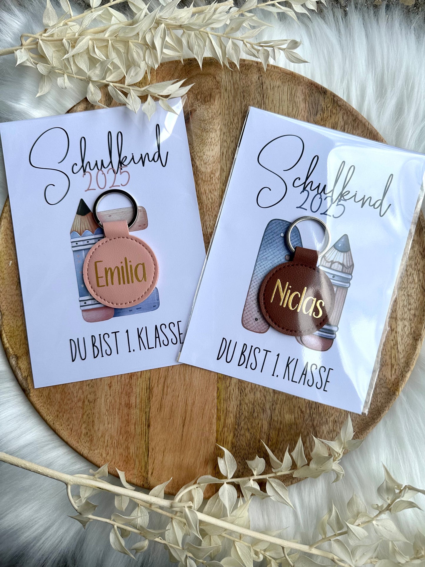 Schulkind 2025 -  Karte mit Schlüsselanhänger