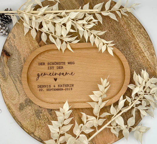 Hochzeitstablett - Der schönste Weg ist der gemeinsame