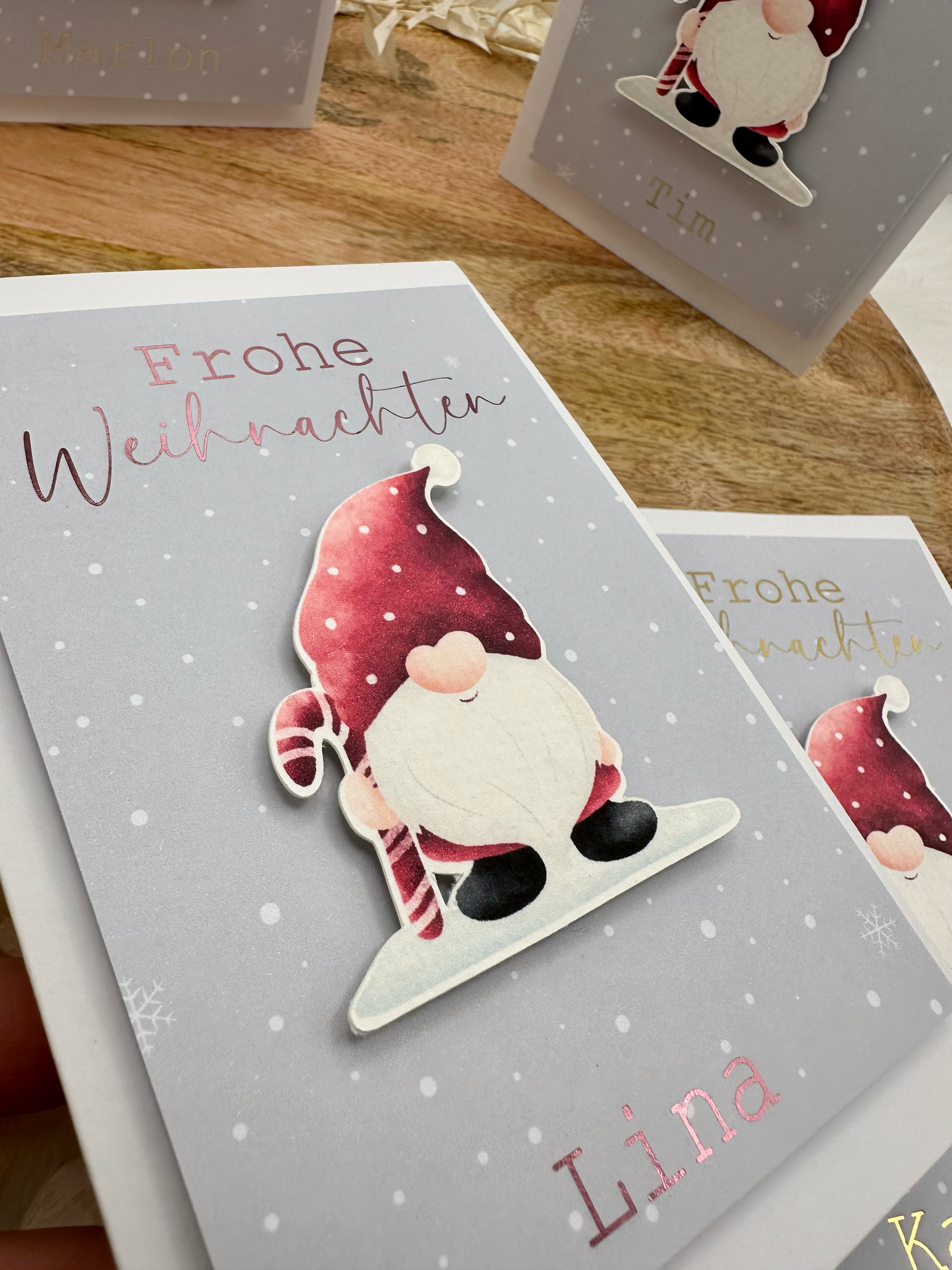 Personalisierte Weihnachtskarte 3 - lagig