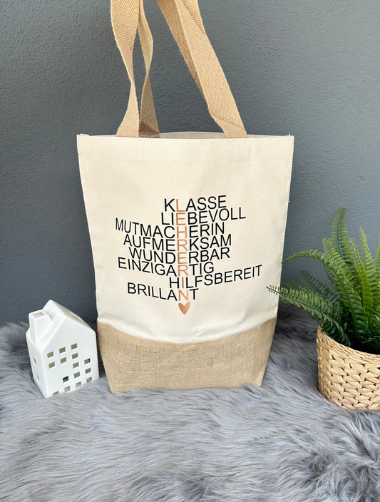 Jutetasche Lehrerin