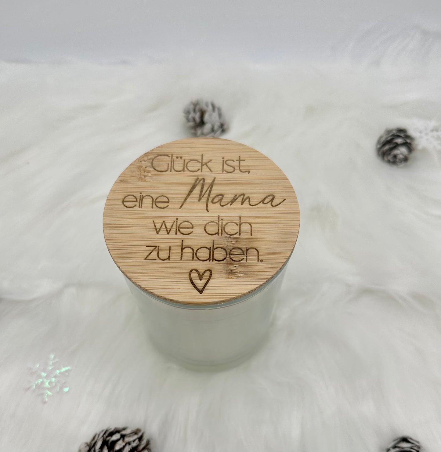 Vanille-Kerze im Glas mit Gravur - Geschenk für Mama