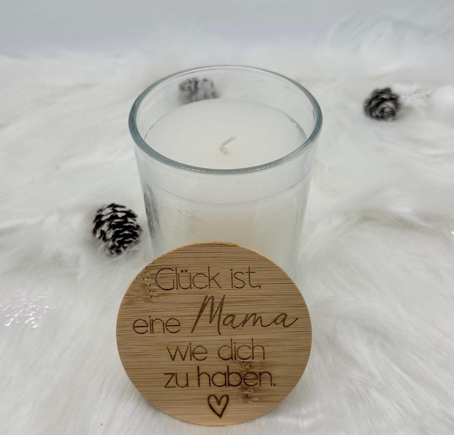Vanille-Kerze im Glas mit Gravur - Geschenk für Mama