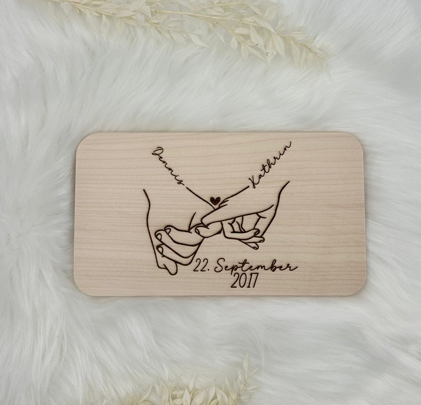 Hochzeitsgeschenk für Paare - personalisiert mit Datum und Namen des Paares