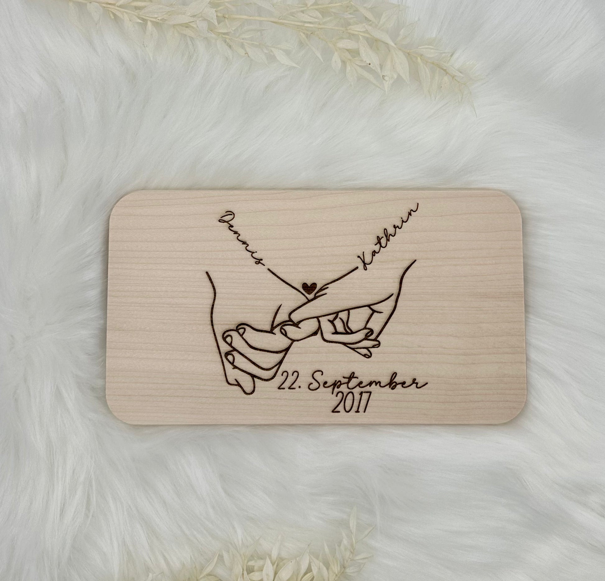 Hochzeitsgeschenk für Paare - personalisiert mit Datum und Namen des Paares