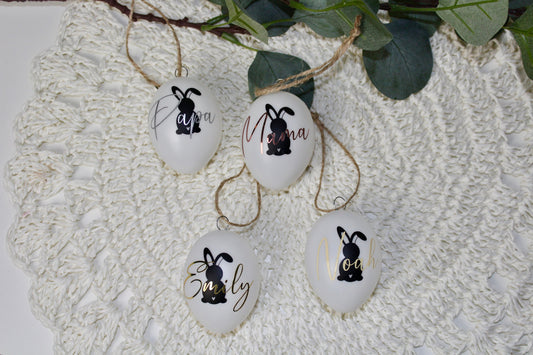 Personalisierte Deko Ostereier Schwarz/Weiß