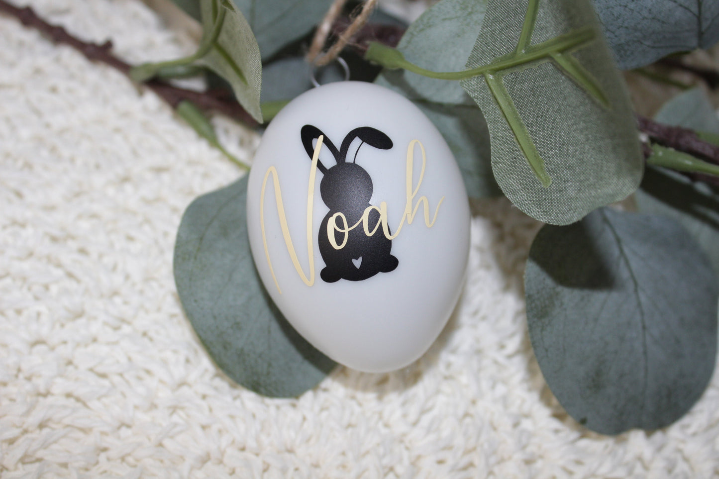 Personalisierte Deko Ostereier Schwarz/Weiß