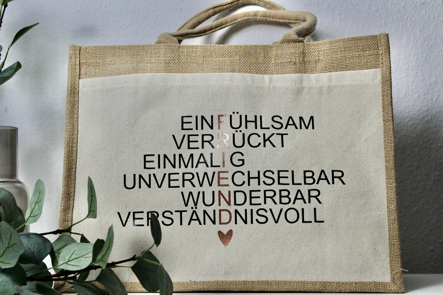 Jutetasche Friend , Einkaufstasche, Geschenk für beste Freundin, Geschenkidee