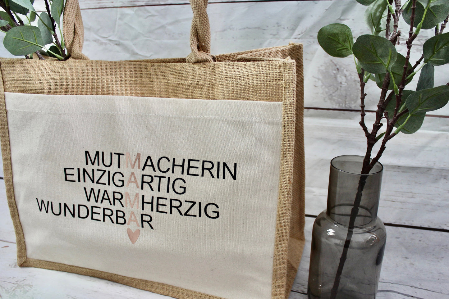 Tasche, Einkaufstasche, Jutetasche, Muttertag, Geschenk, Mama, Muttertagsgeschenk, Individuelle Geschenke, Reisetasche, Markttasche, Beutel
