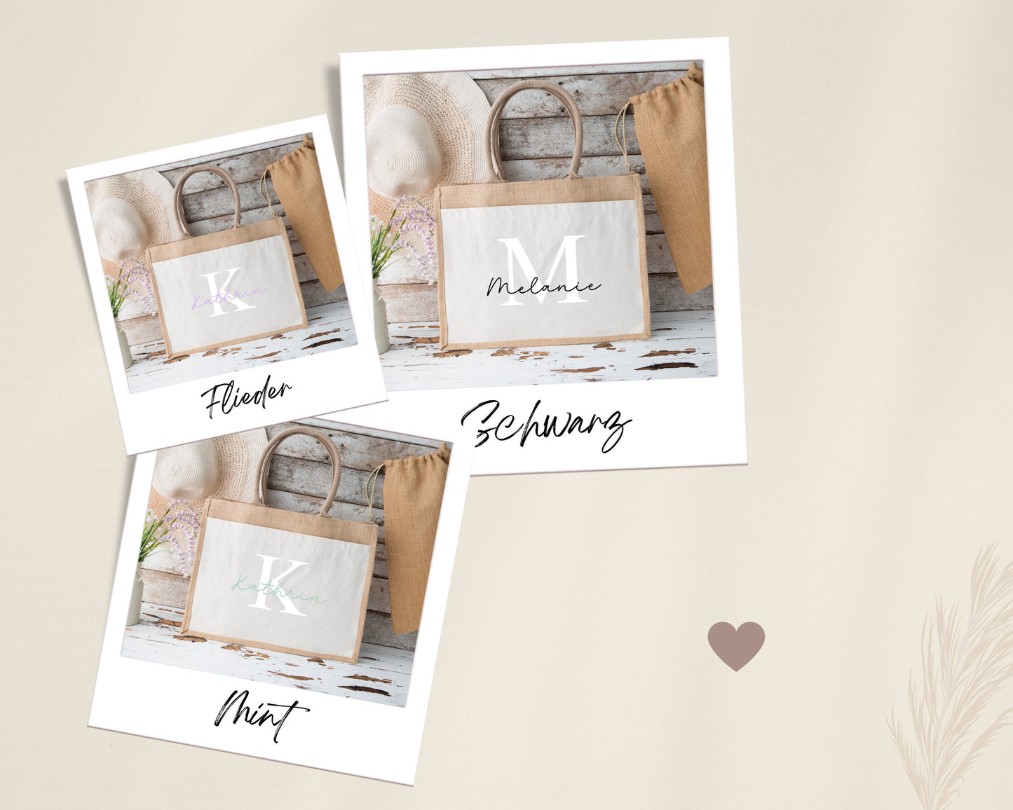 Jutetasche personalisiert, Juteshopper mit Namen, Geschenk personalisiert