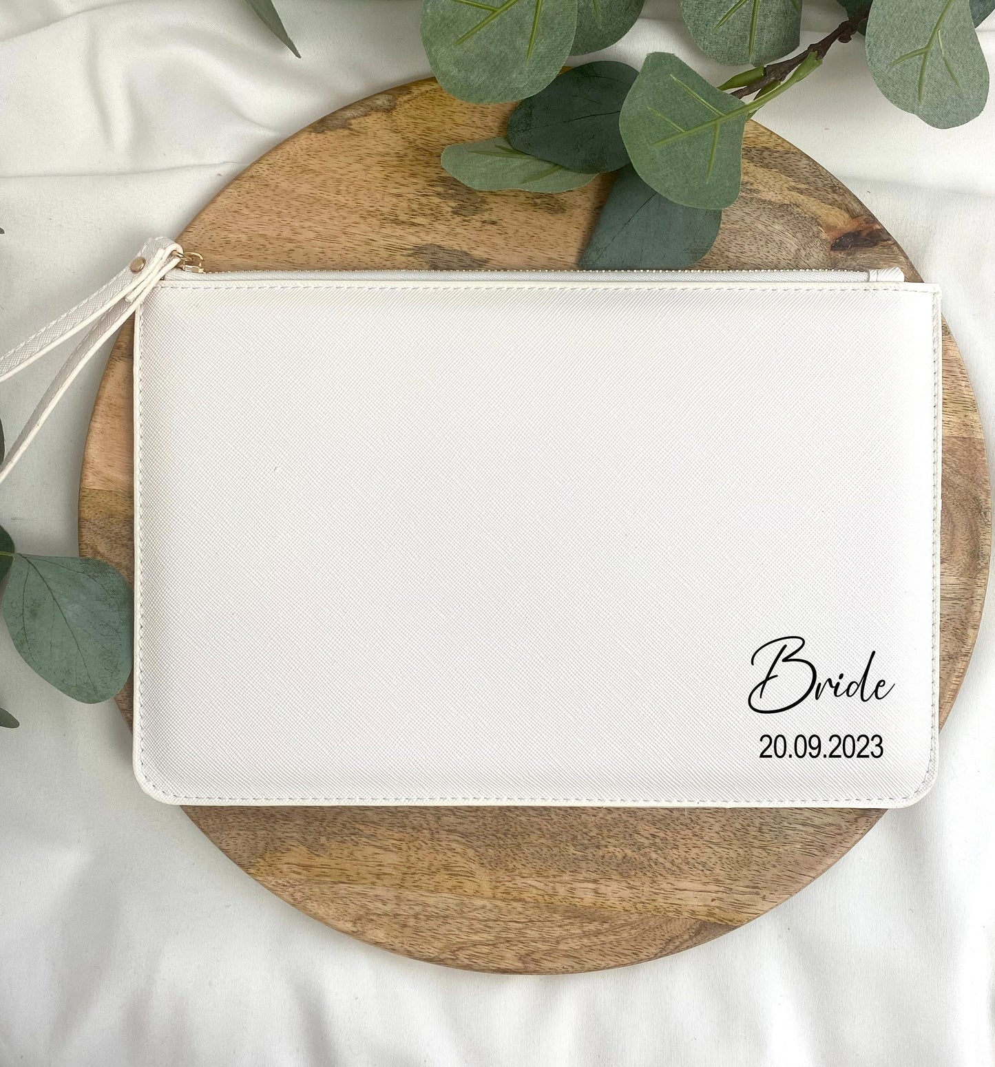 Personalisierte Brauttasche - Clutch Tasche - Täschchen - Geschenk für die Braut - Kunstleder - Lederlook - Tasche Hochzeit