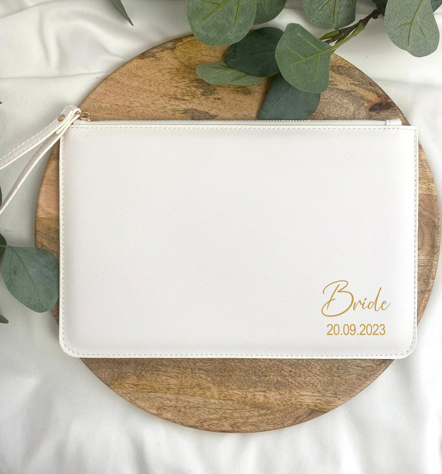 Personalisierte Brauttasche - Clutch Tasche - Täschchen - Geschenk für die Braut - Kunstleder - Lederlook - Tasche Hochzeit
