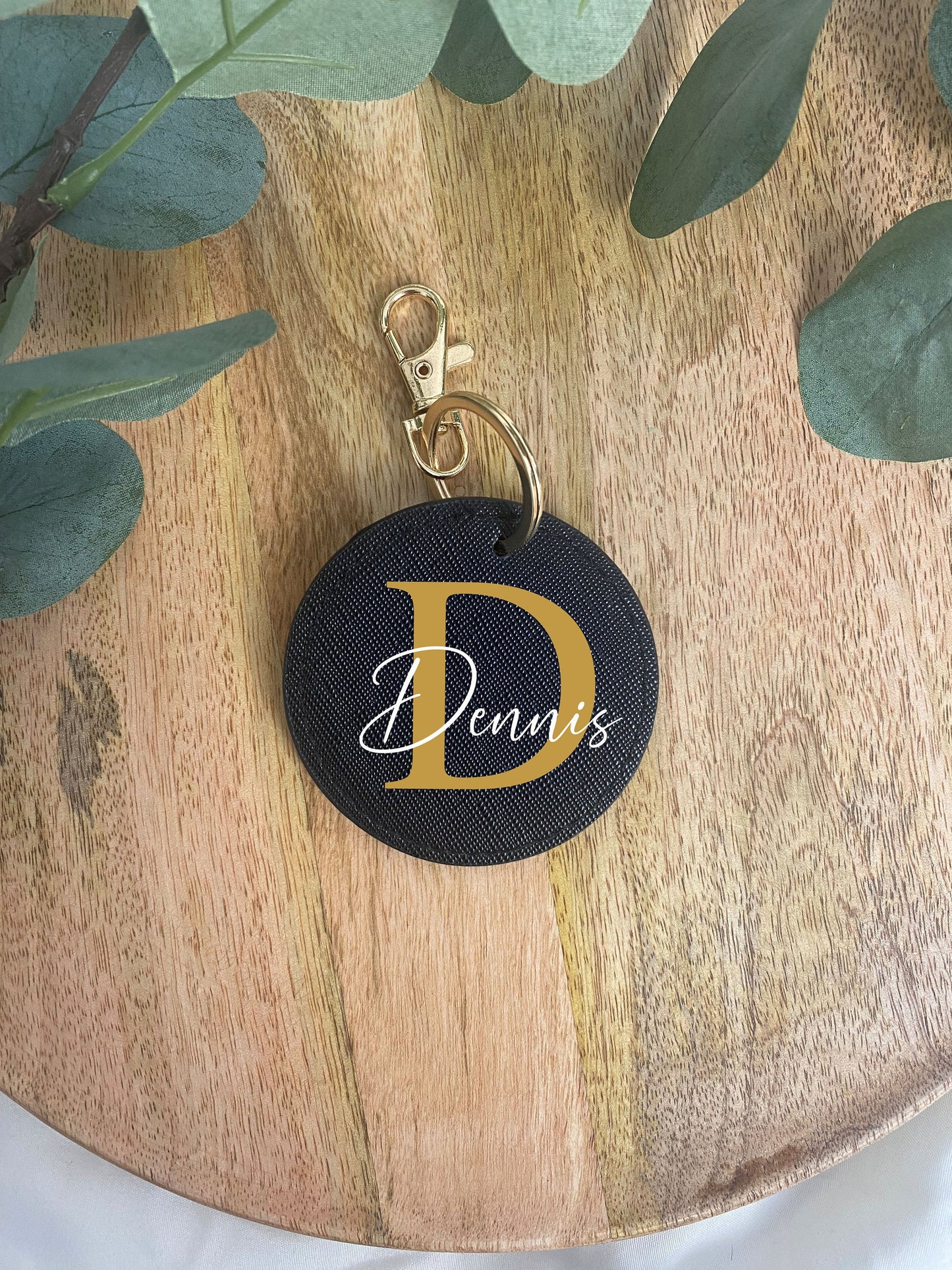 Schlüsselanhänger Personalisiert mit Namen - Reiseanhänger - Kunstleder Anhänger - Geschenk personalisiert  - Beige - Rosa - Grau - Schwarz