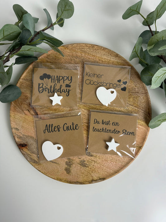 Geburtstagsgeschenk - Geburtstagsgruß - mini Geschenk - Mitbringsel - Geschenkidee mit Spruch - personalisiert - Glücksbringer