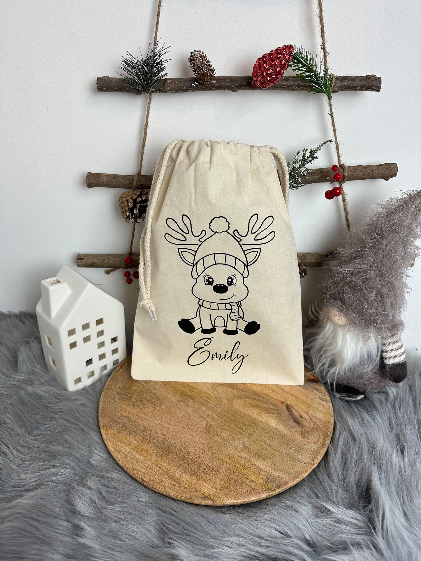 Personalisierter Geschenkbeutel - Nikolaussäckchen persoanlisiert- Weihnachtsbeutel - Geschenkverpackung - Stoffbeutel mit personalisierung