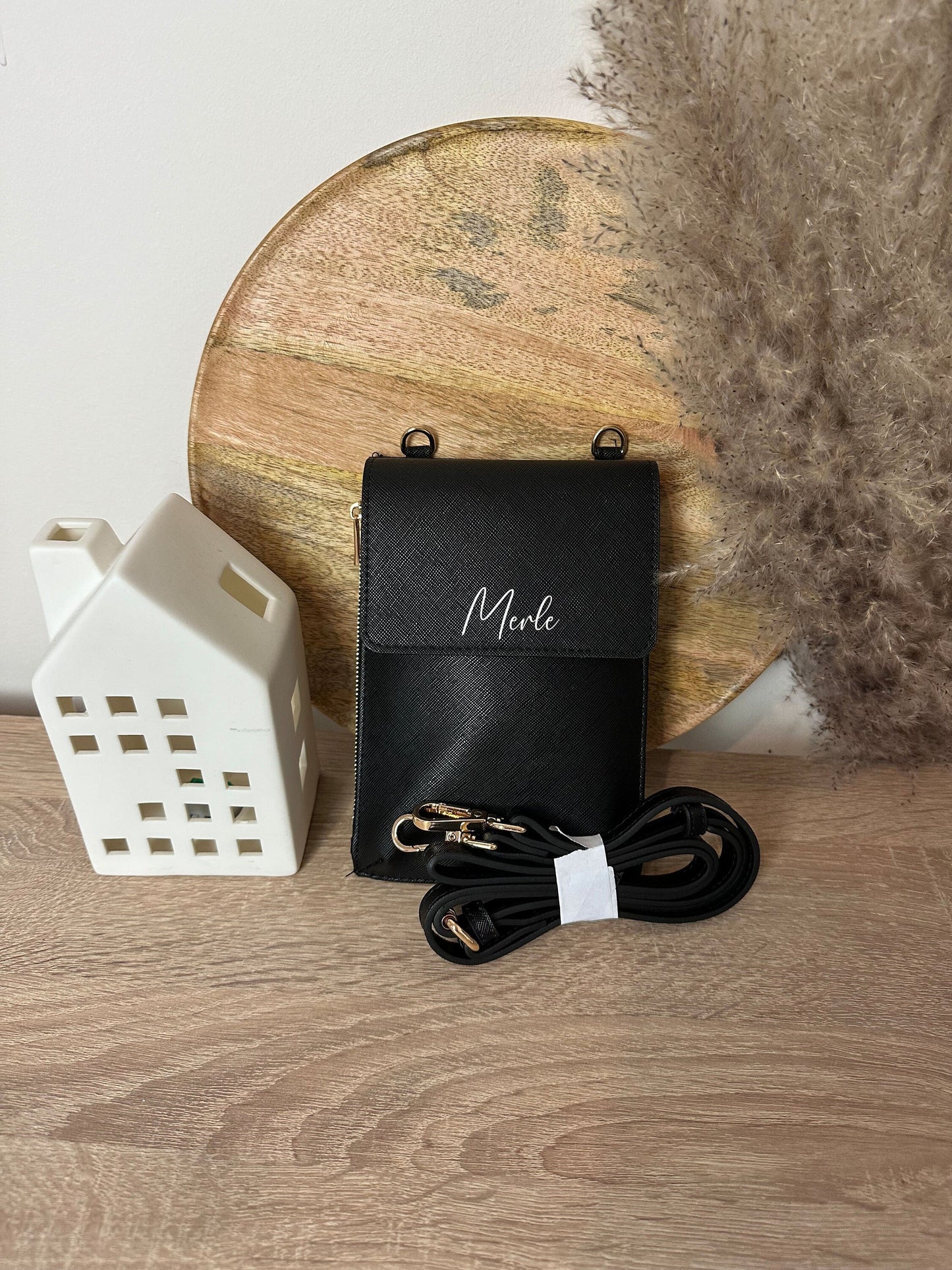 Handytasche zum Umhängen Damen Kunstleder - Umhängetasche mit Namen -  Geschenk für sie - personalisierte Handytasche - Tasche mit Namen