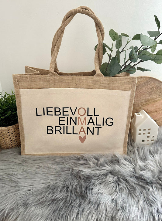 Tasche Oma - Einkaufstasche - Jute Shopper - Jutetasche - Geschenk für Oma - Oma Tasche - Geschenkidee Oma - Mama - Tante