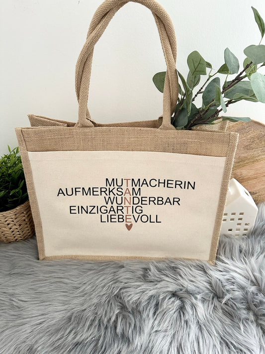 Tasche Tante - Einkaufstasche - Jutetasche - Geschenk für Oma - Oma Tasche - Geschenkidee Oma - Mama - Tante - beste Tante
