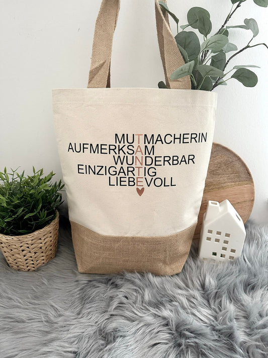Tasche -  Einkaufstasche - Jutetasche Tante  - Geschenkidee für Tante - Beste Tante - Geschenk Tante Tasche