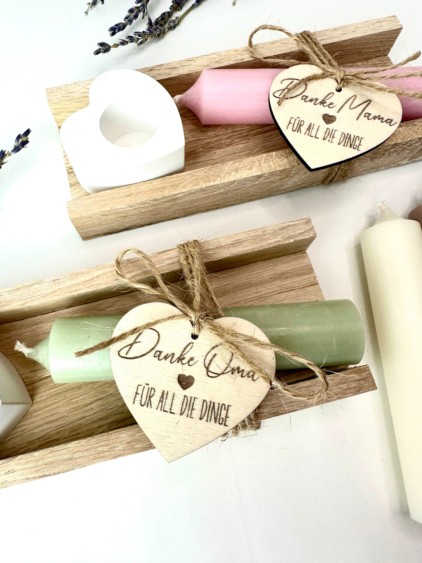Muttertagsgeschenk - Geschenk Mama - Geschenk Oma - Kerzengeschenk Muttertag - Danke Mama - Danke Oma - Muttertag - Geschenkbox